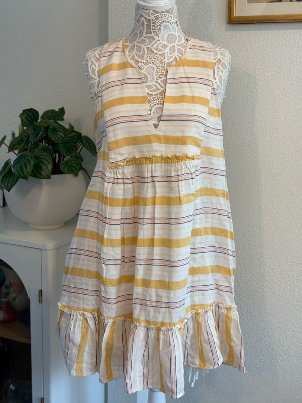 Lemlem Striped Ruffle Detail Sundress